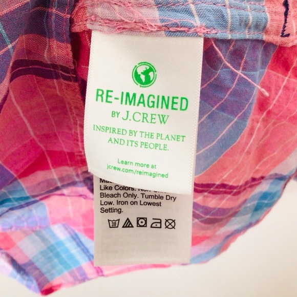J Crew button up shirt 2 pair plaid women 0 cotton - Picture 4 of 11
